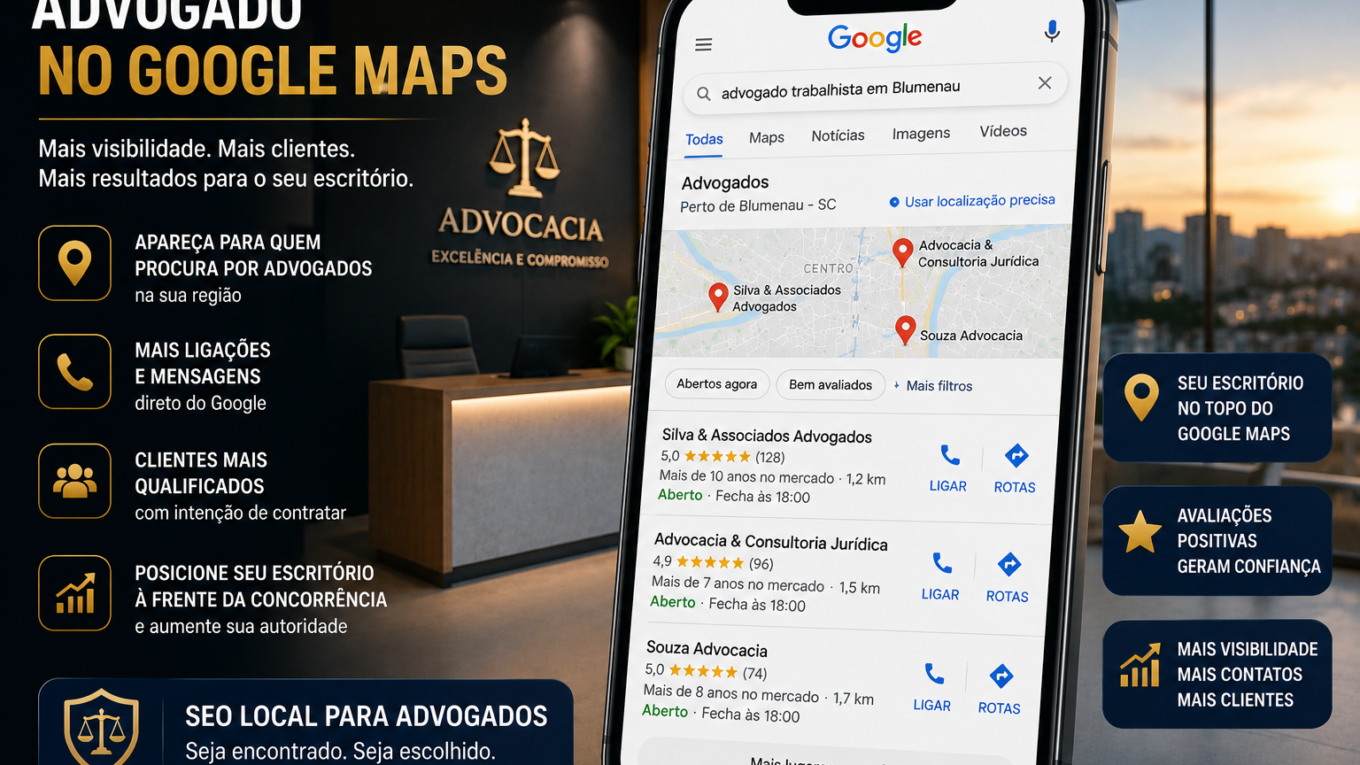 Escritório de advocacia aparecendo no Google Maps