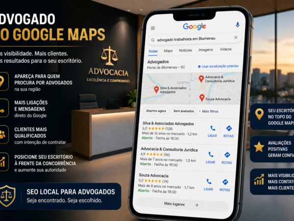 Escritório de advocacia aparecendo no Google Maps