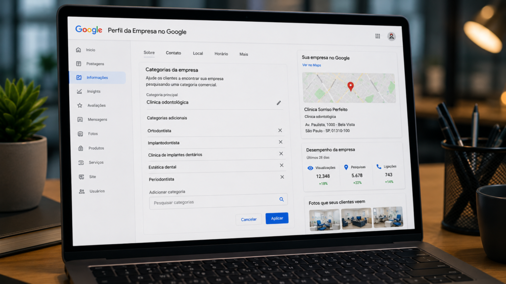 Categorias adicionais no Google Meu Negócio para complementar o perfil