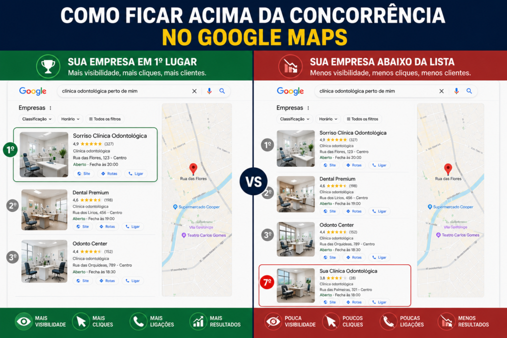 Comparação entre empresas com diferentes níveis de visibilidade