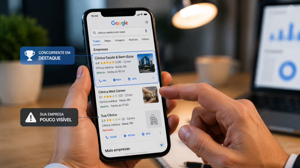 Perfil empresarial incompleto no Google prejudicando a visibilidade