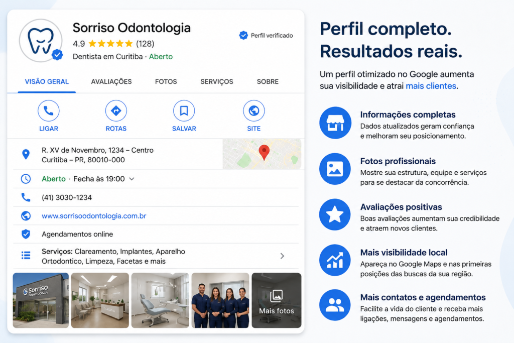 Perfil completo no Google Meu Negócio otimizado
